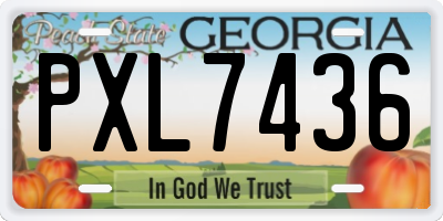 GA license plate PXL7436