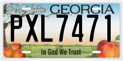 GA license plate PXL7471