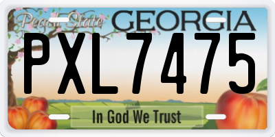 GA license plate PXL7475