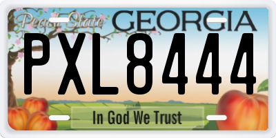 GA license plate PXL8444
