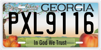 GA license plate PXL9116