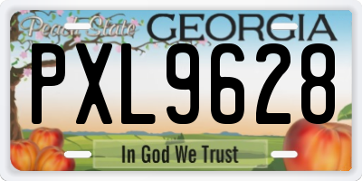 GA license plate PXL9628