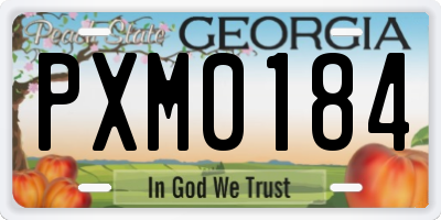 GA license plate PXM0184