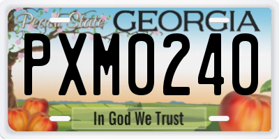 GA license plate PXM0240