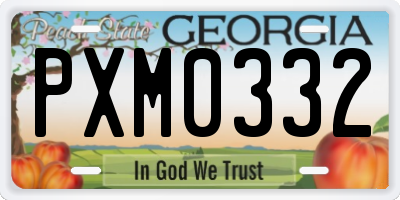 GA license plate PXM0332