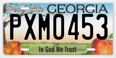 GA license plate PXM0453