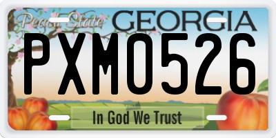 GA license plate PXM0526