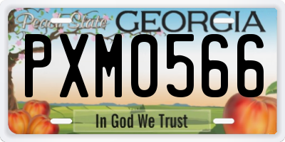 GA license plate PXM0566