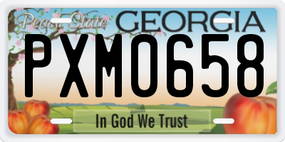 GA license plate PXM0658