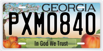 GA license plate PXM0840