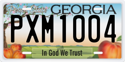 GA license plate PXM1004