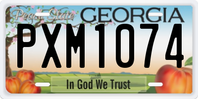 GA license plate PXM1074