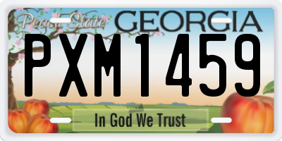 GA license plate PXM1459