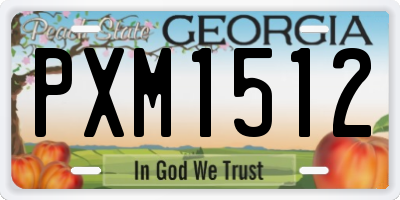 GA license plate PXM1512