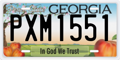 GA license plate PXM1551