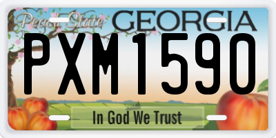 GA license plate PXM1590