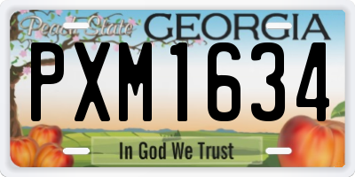 GA license plate PXM1634