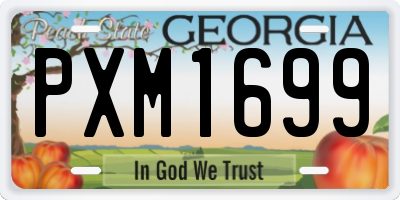 GA license plate PXM1699