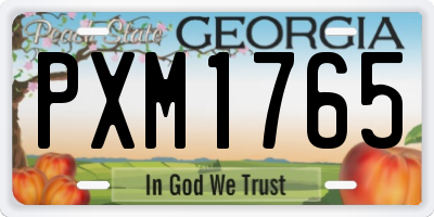 GA license plate PXM1765