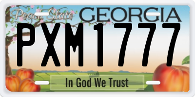 GA license plate PXM1777