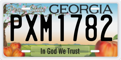 GA license plate PXM1782