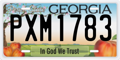 GA license plate PXM1783