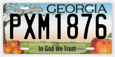 GA license plate PXM1876