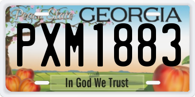 GA license plate PXM1883