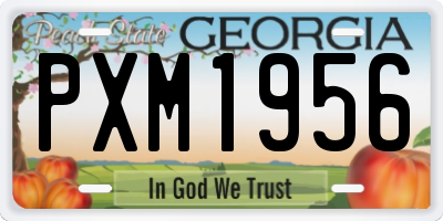 GA license plate PXM1956