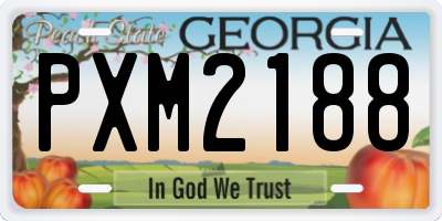 GA license plate PXM2188