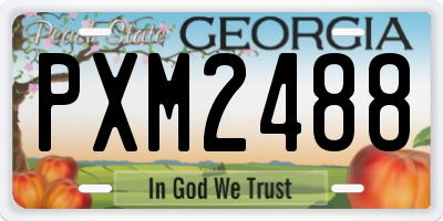 GA license plate PXM2488