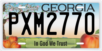 GA license plate PXM2770