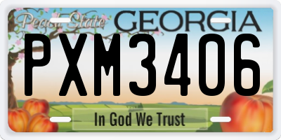 GA license plate PXM3406