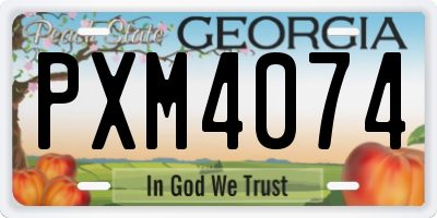 GA license plate PXM4074