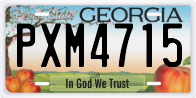 GA license plate PXM4715
