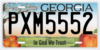 GA license plate PXM5552