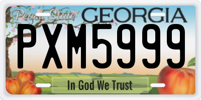 GA license plate PXM5999
