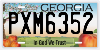 GA license plate PXM6352