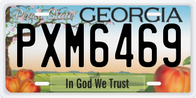 GA license plate PXM6469