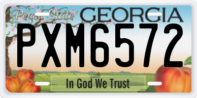GA license plate PXM6572