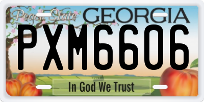 GA license plate PXM6606
