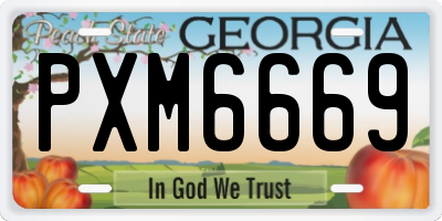 GA license plate PXM6669