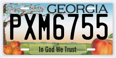 GA license plate PXM6755