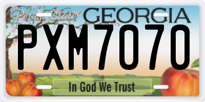 GA license plate PXM7070