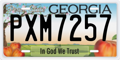 GA license plate PXM7257