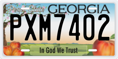 GA license plate PXM7402