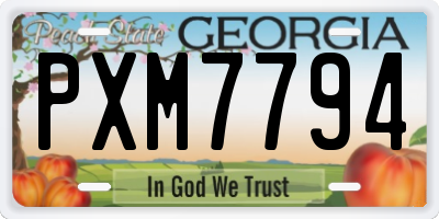 GA license plate PXM7794
