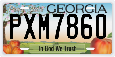 GA license plate PXM7860