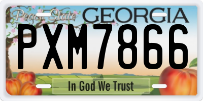 GA license plate PXM7866