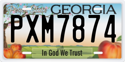GA license plate PXM7874